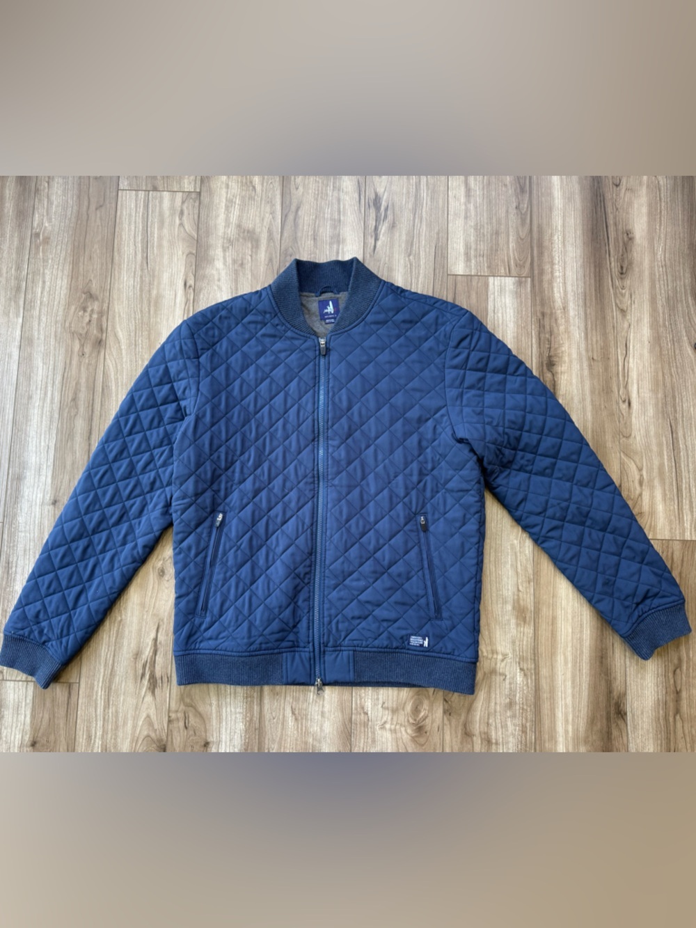 JOHNNIE-O Marauder Quilted Full Zip Jacket Men’s Size Medium Navy Blue Wake